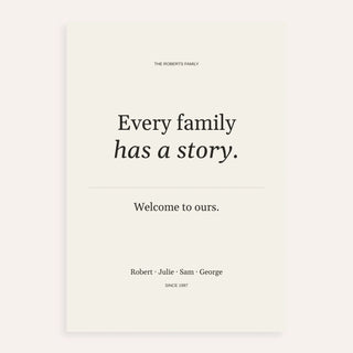 Personalized Family Poster, shown as an unframed paper print on a plain white background
