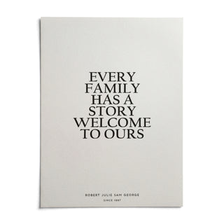 Personalized Family Poster, shown as an unframed paper print on a plain white background