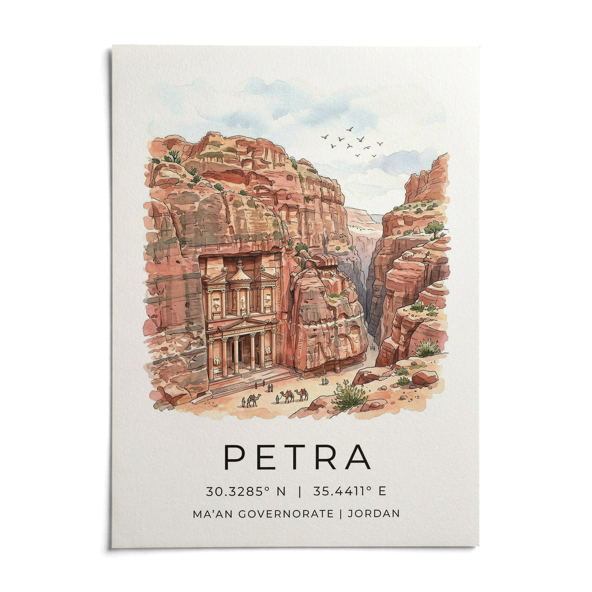 Petra Art Print, shown as an unframed paper print on a plain white background