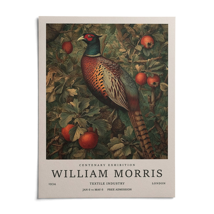 Pheasant Wall Art, shown as an unframed paper print on a plain white background