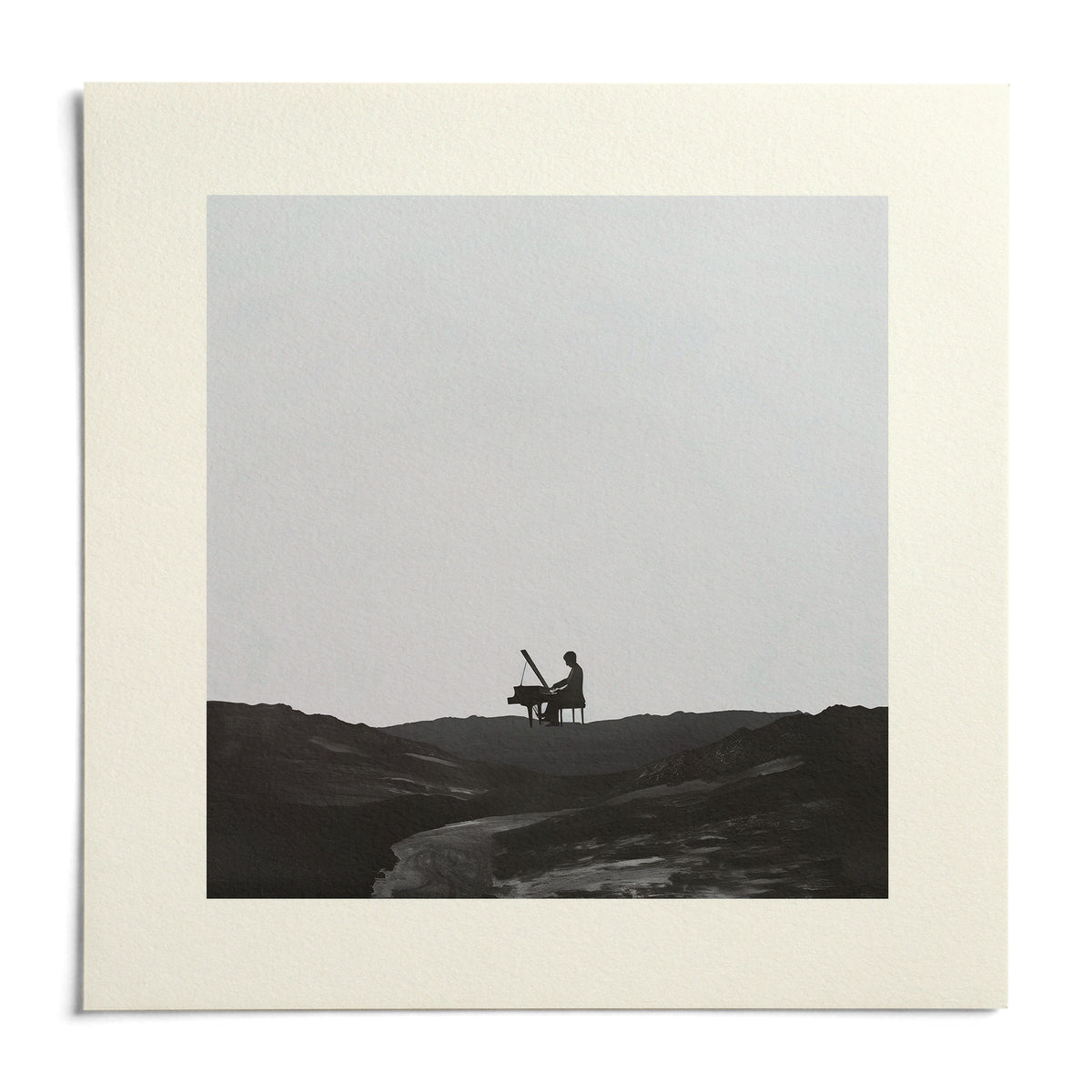 Piano Abstract Art, shown as an unframed paper print on a plain white background