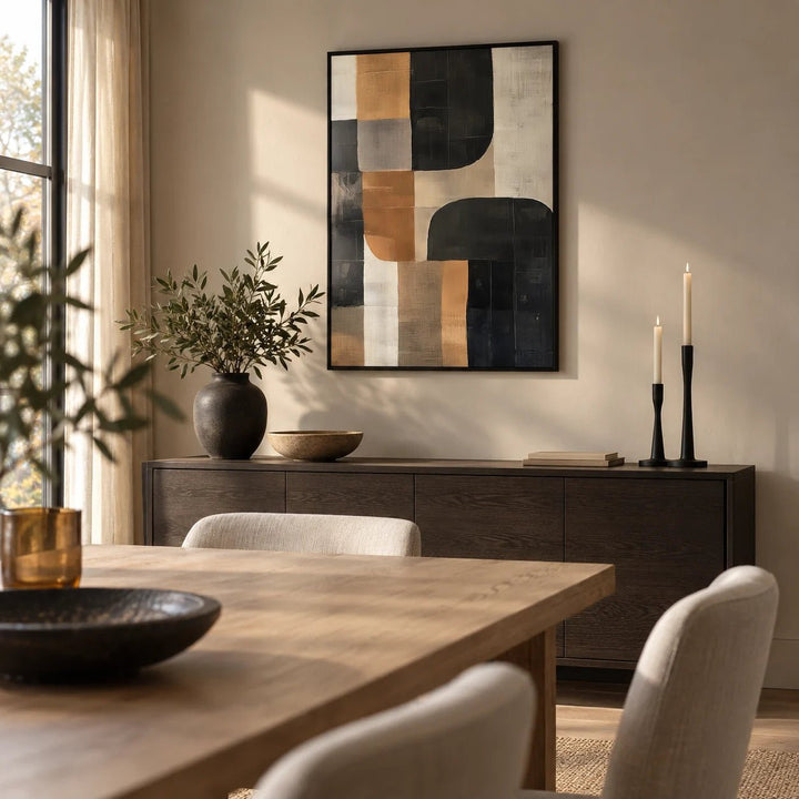 Pictures for Living Room Wall, framed on the wall of a calm dining room