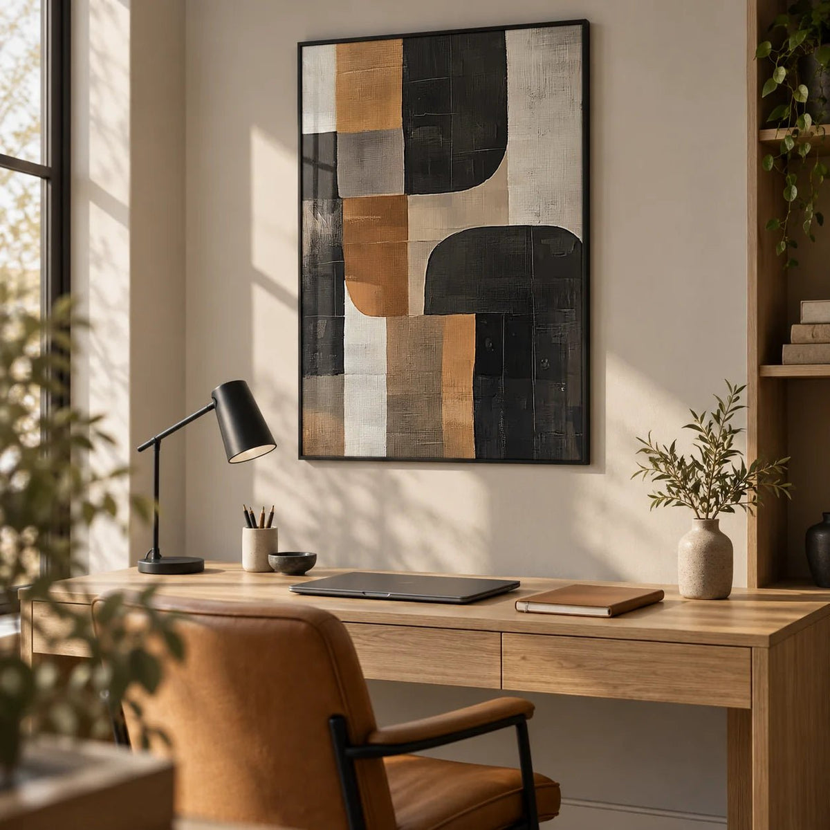 Pictures for Living Room Wall, framed on the wall of a calm home office