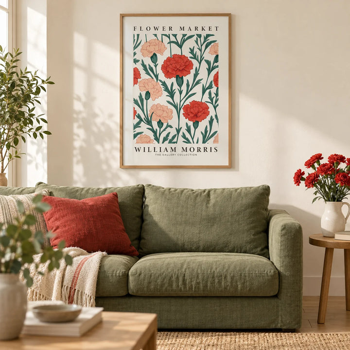 Pictures for Living Room, framed on the wall of a warm living room with a cream wall and a light oak floor