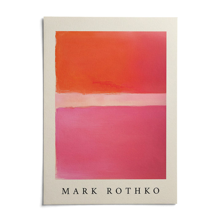 Pink and Orange Wall Art, shown as an unframed paper print on a plain white background