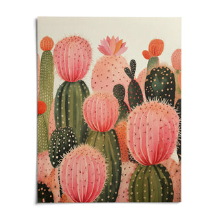 Pink Cactus Print, shown as an unframed paper print on a plain white background