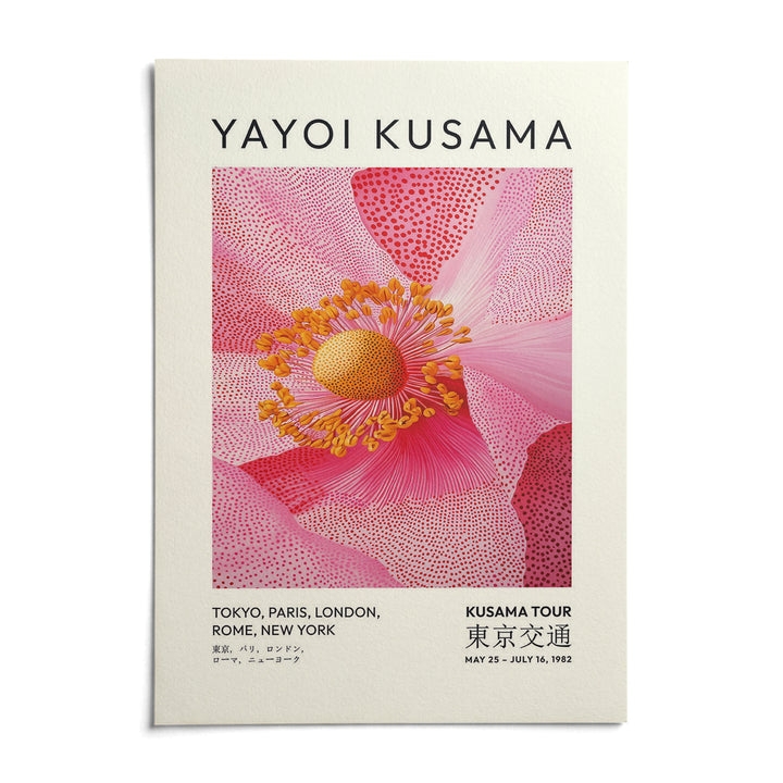Pink Floral Wall Art, shown as an unframed paper print on a plain white background