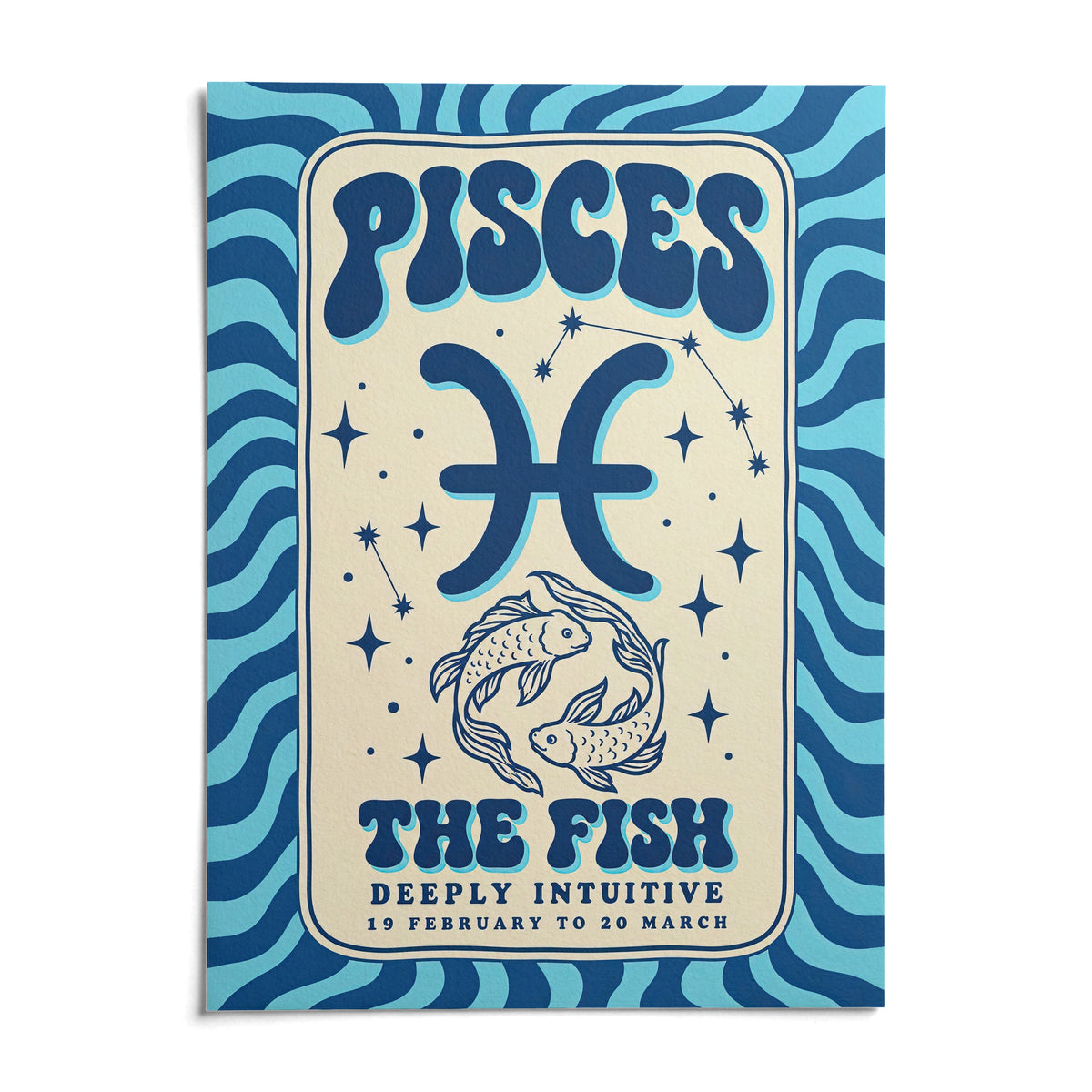 Pisces Wall Art, shown as an unframed paper print on a plain white background