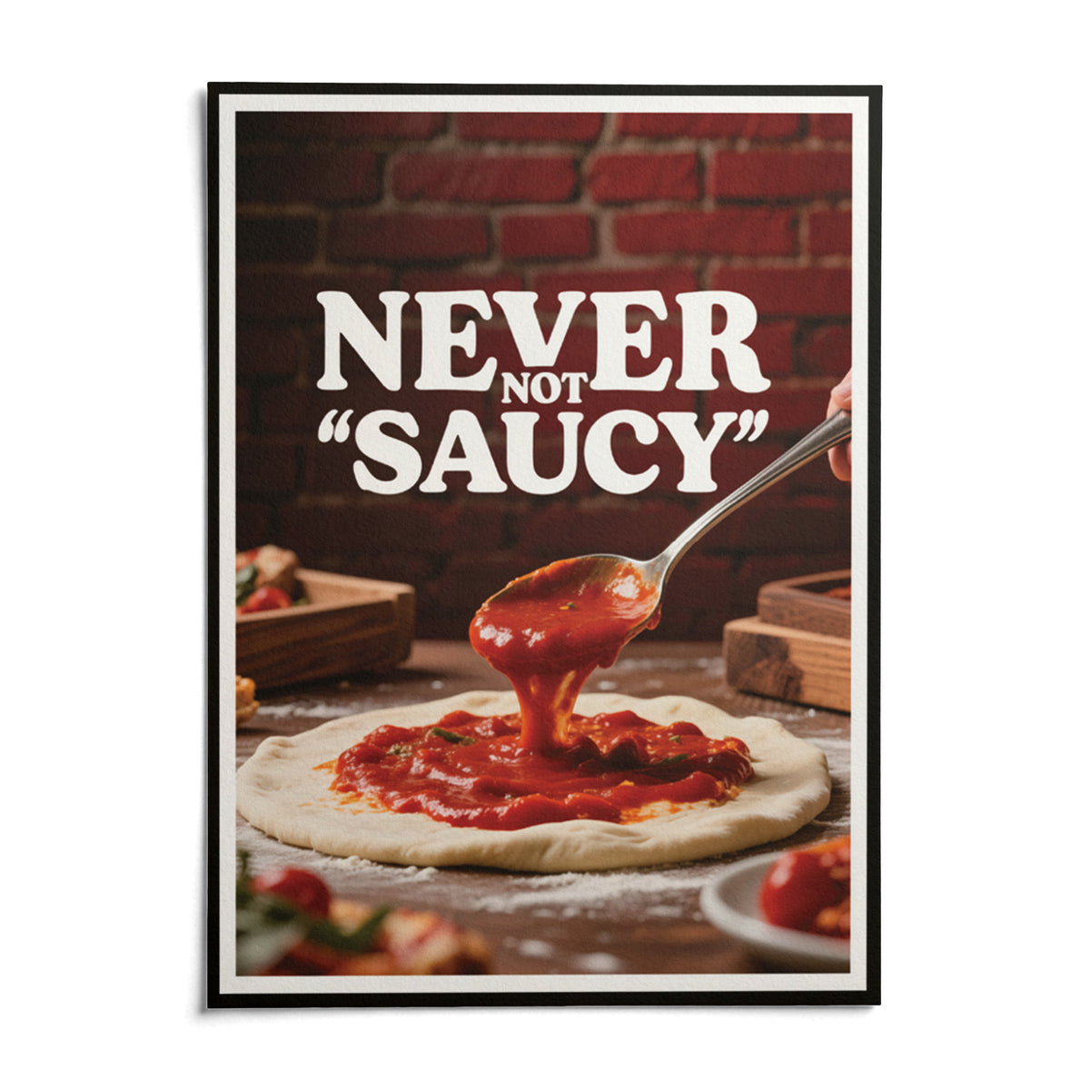 Pizza Wall Art, shown as an unframed paper print on a plain white background