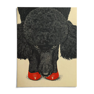 Poodle Wall Art, shown as an unframed paper print on a plain white background