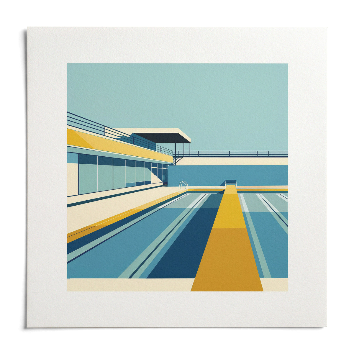 Pool Print, shown as an unframed paper print on a plain white background