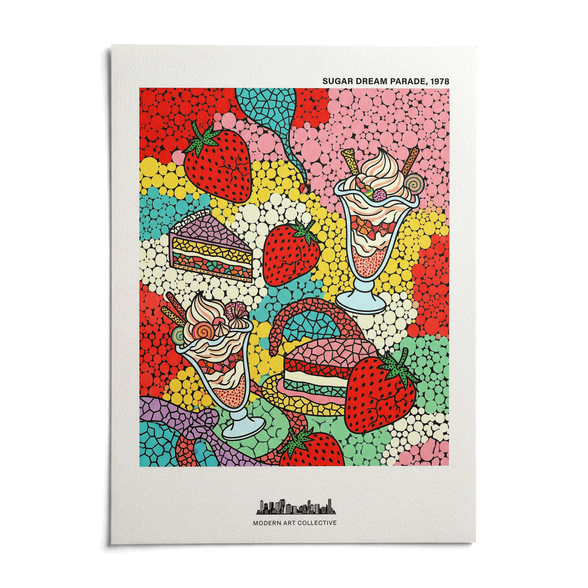 Pop Art Dessert, shown as an unframed paper print on a plain white background