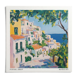 Positano Art, shown as an unframed paper print on a plain white background