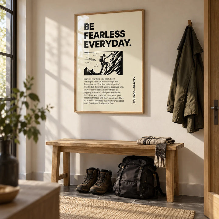 Positive Poster Art, framed on the wall of a modern hallway