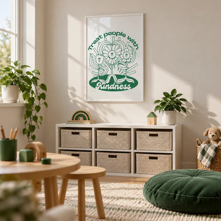 Positive Poster, framed on the wall of a calm playroom