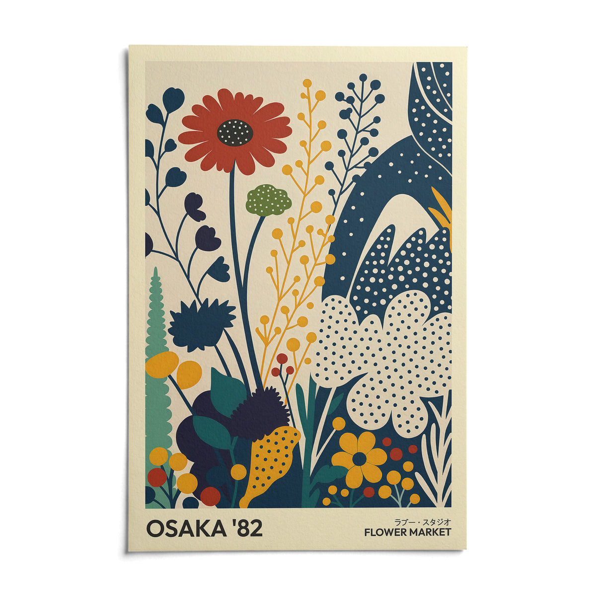 Poster Flowers, shown as an unframed paper print on a plain white background