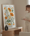 Poppy Flower Market wall art for a vintage floral look
