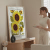 Living room decor with sunflower art by William Morris
