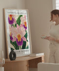 Classic Orchid floral wall art by William Morris
