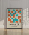 Ellsworth Kelly-inspired orange blue block art for vibrant decor
