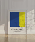 Minimalist yellow and blue wall art inspired by Ellsworth Kelly
