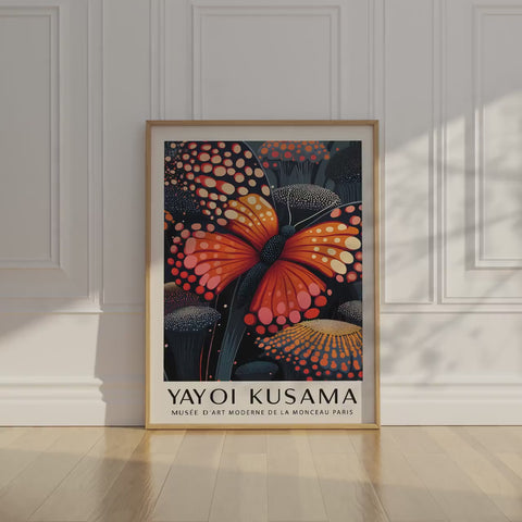 Yayoi Kusama butterfly art print for bold interiors.
