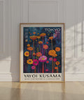 Vibrant Kusama floral art piece for bold decor.
