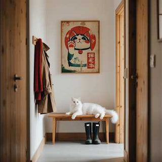 Lucky Cat Maneki-Neko Art Print