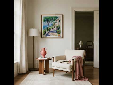 Matisse Inspired Amalfi Coast Wall Art of Ravello Italy.