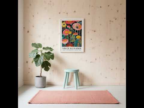Yayoi Kusama Flowers Colorful for Living Room