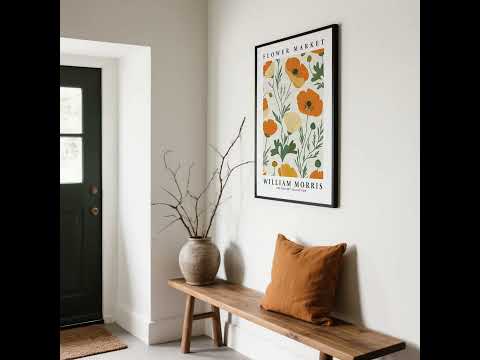 Orange Wall Art Poppies by William Morris Flower Market