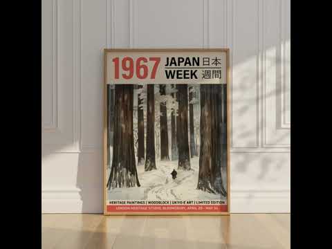 Winter Art Prints in traditional woodblock Ukiyo-eStyle Art Print