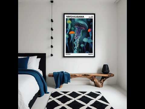 Bring energy into your room with this inspired by Yayoi Kusama Art Jellyfish print