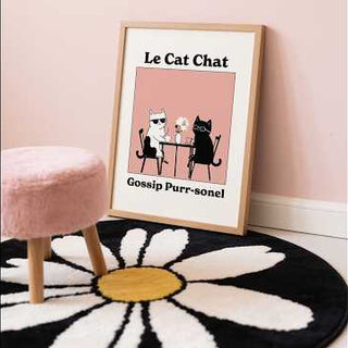 Funny Cat Artwork of 2 cats sitting at breakfast