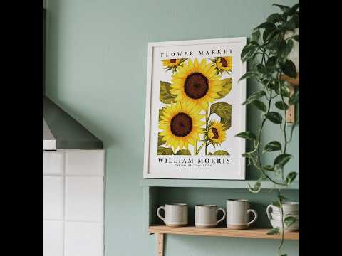 Sunflower Wall Art in bright Yellow and Green