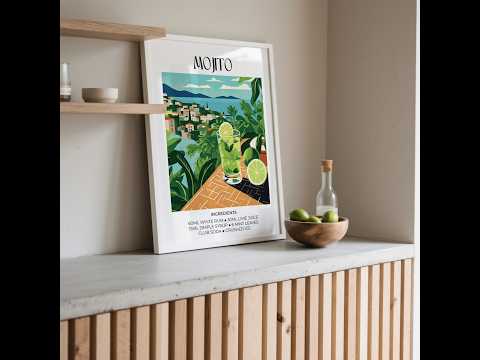 Cocktail print of a Mojito Recipe