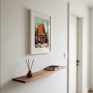 Retro style Orange Tokyo Wall Art of as street in Japan
