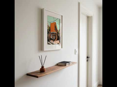 Retro style Orange Tokyo Wall Art of as street in Japan