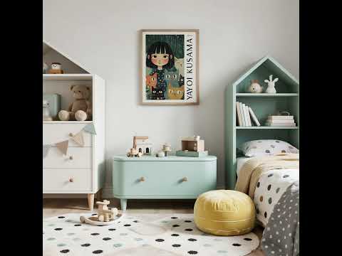 Yayoi Kusama Poster of Girl and Cats