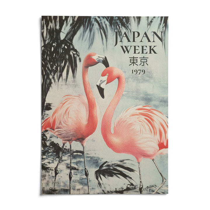 Prints of Flamingos, shown as an unframed paper print on a plain white background