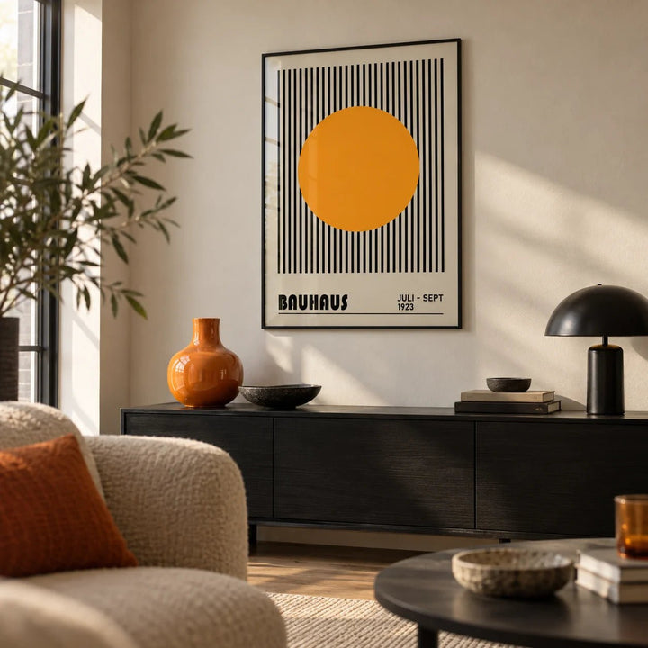 Professional Office Wall Art, framed on the wall of a design-led living room