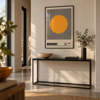 Professional Office Wall Art, framed on the wall of a modern hallway