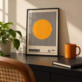 Professional Office Wall Art, a small A4 framed print leaning on a black desk