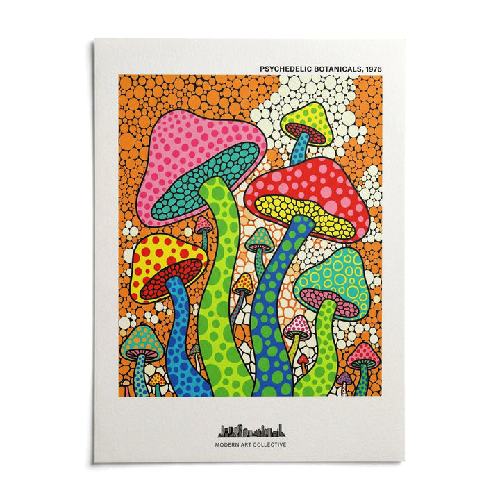 Psychedelic Mushroom Art, shown as an unframed paper print on a plain white background