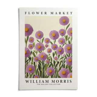 Purple Floral Wall Art, shown as an unframed paper print on a plain white background