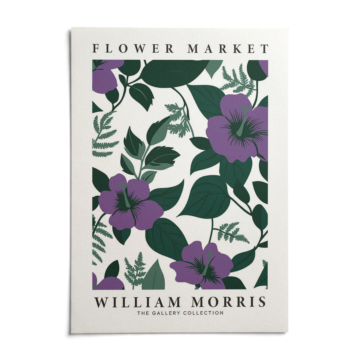 Purple Flower Artwork, shown as an unframed paper print on a plain white background