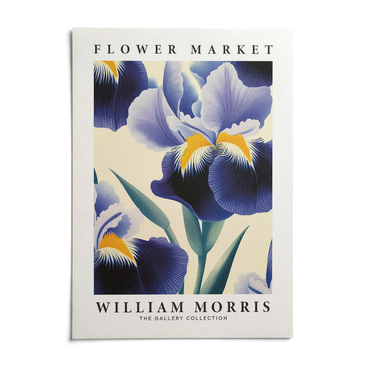 Purple Flower Wall Art, shown as an unframed paper print on a plain white background