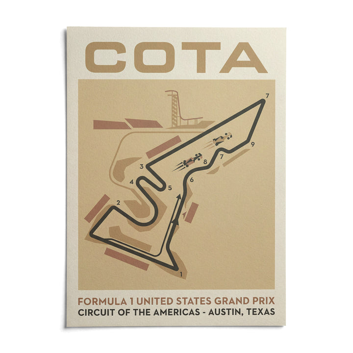 Race Track Map Poster, shown as an unframed paper print on a plain white background