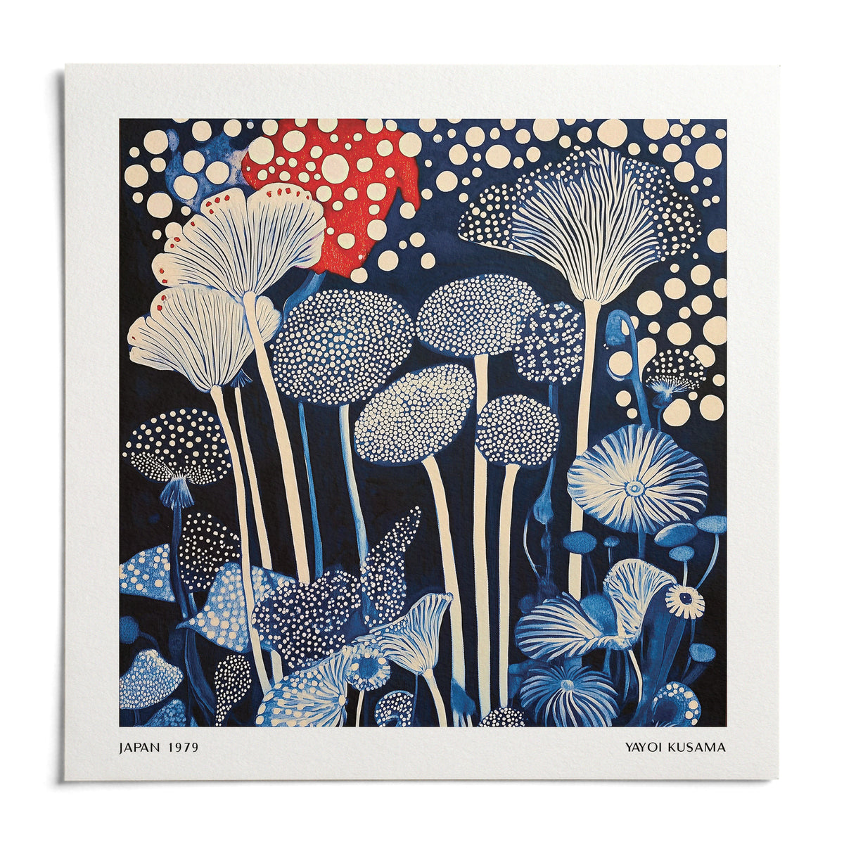 Red and Blue Art, shown as an unframed paper print on a plain white background