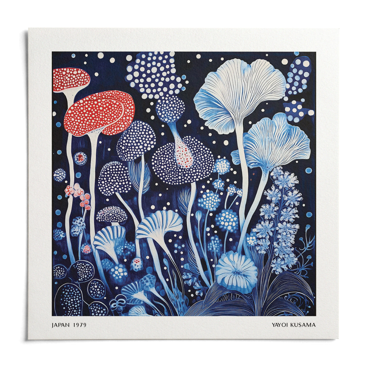 Red and Blue Wall Art, shown as an unframed paper print on a plain white background
